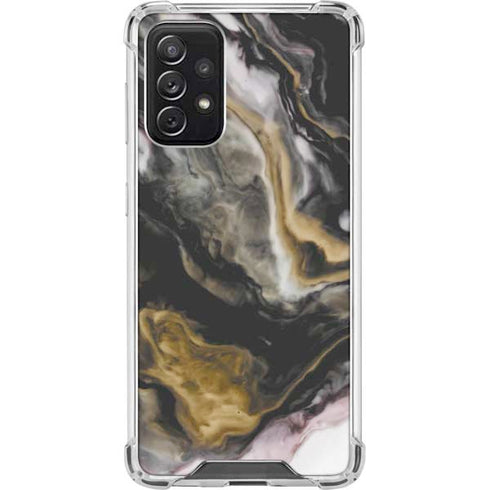 Gold Blush Marble Ink Galaxy A72 5G Clear Case